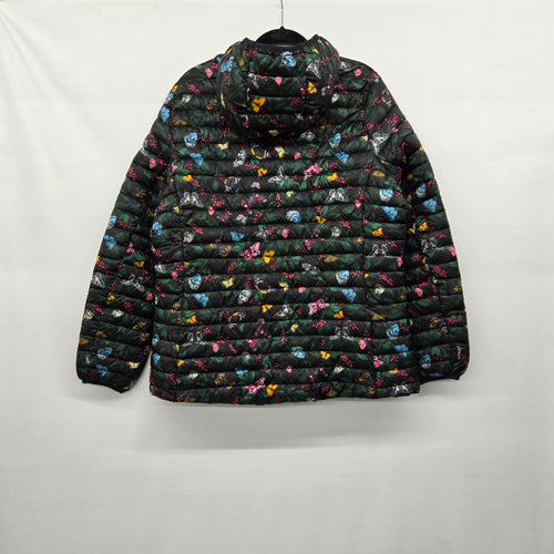 Joules Right as Rain Butterfly Floral Packable Puffer Jacket - Size 16