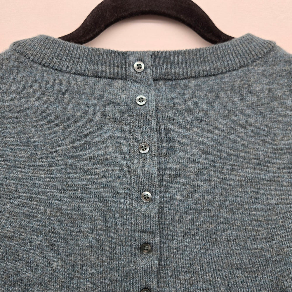 Nicole Miller New York Extra Fine Merino Wool Short Sleeve Sweater Teal - Size M