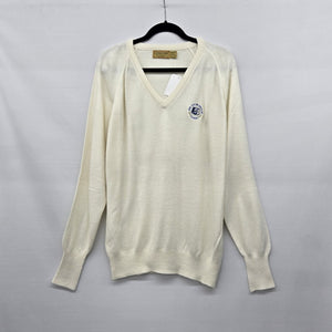 Vintage Cross Creek Bob Hope Chrysler Classic V-Neck Sweater Ivory Size L