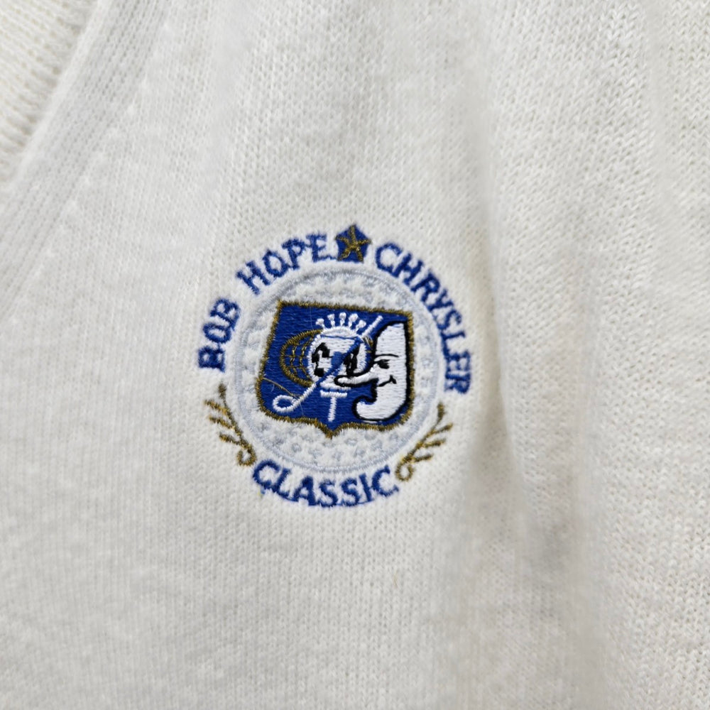 Vintage Cross Creek Bob Hope Chrysler Classic V-Neck Sweater Ivory Size L