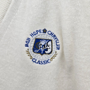Vintage Cross Creek Bob Hope Chrysler Classic V-Neck Sweater Ivory Size L