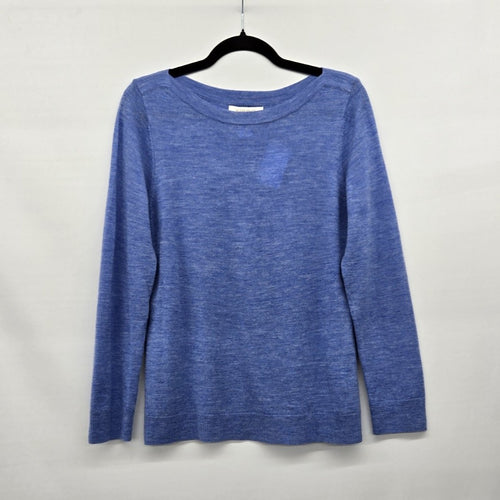 Ellen Tracy Blue Extra Fine Merino Wool Sweater - Size L
