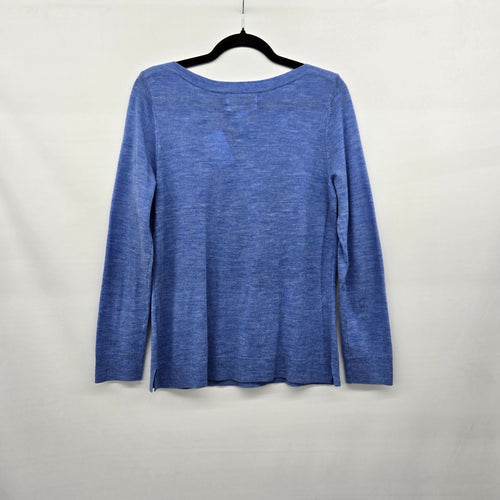 Ellen Tracy Blue Extra Fine Merino Wool Sweater - Size L