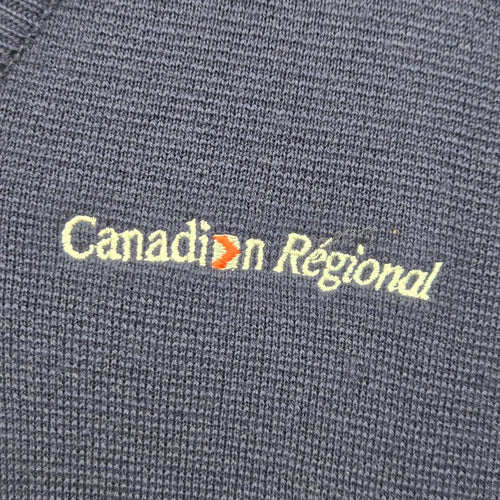 Vintage Niagara Knit Canadian Regional Navy V-Neck Sweater - Size L