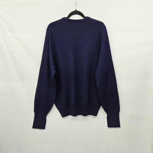 Vintage Niagara Knit Canadian Regional Navy V-Neck Sweater - Size L
