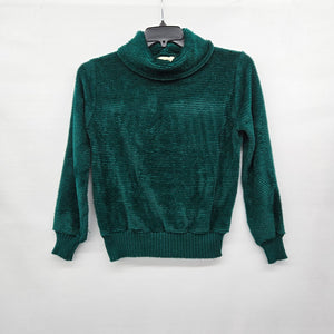 Vintage Kari Lynn Emerald Green Chenille Turtleneck Sweater - Size S/M