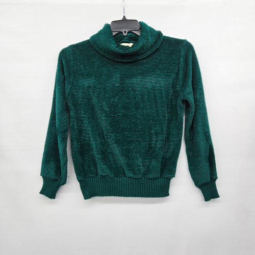 Vintage Kari Lynn Emerald Green Chenille Turtleneck Sweater - Size S/M