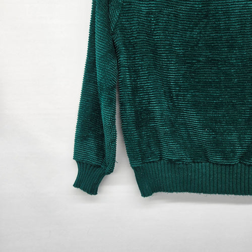 Vintage Kari Lynn Emerald Green Chenille Turtleneck Sweater - Size S/M