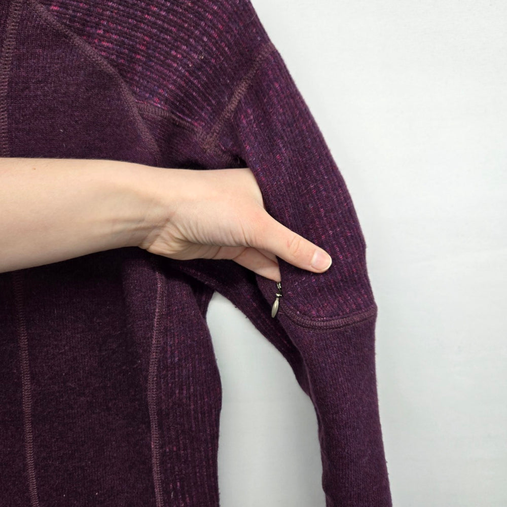 Mountain Hardwear Purple Wool Blend Full Zip Sweater Jacket - Size S