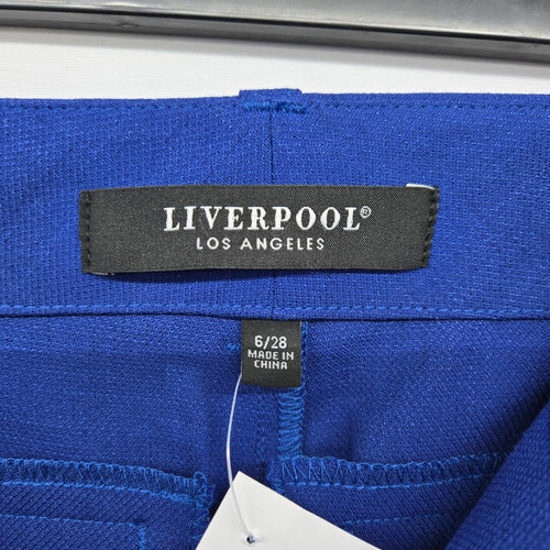 Liverpool Los Angeles Utility Crop Cargo Pants Blue Size 6 NWT