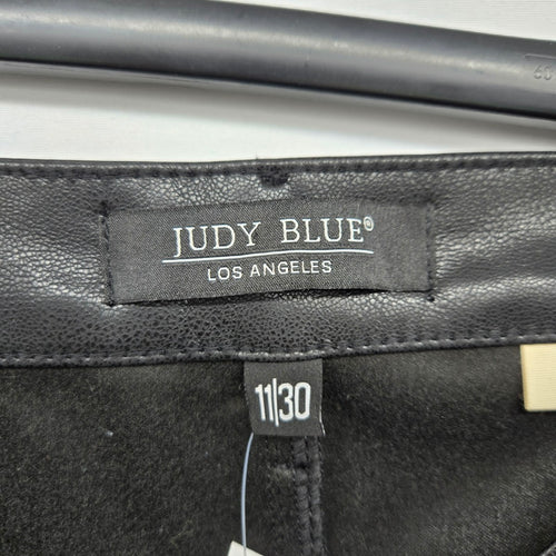 Judy Blue Black Faux Leather Flare Pants Size 11