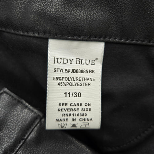 Judy Blue Black Faux Leather Flare Pants Size 11