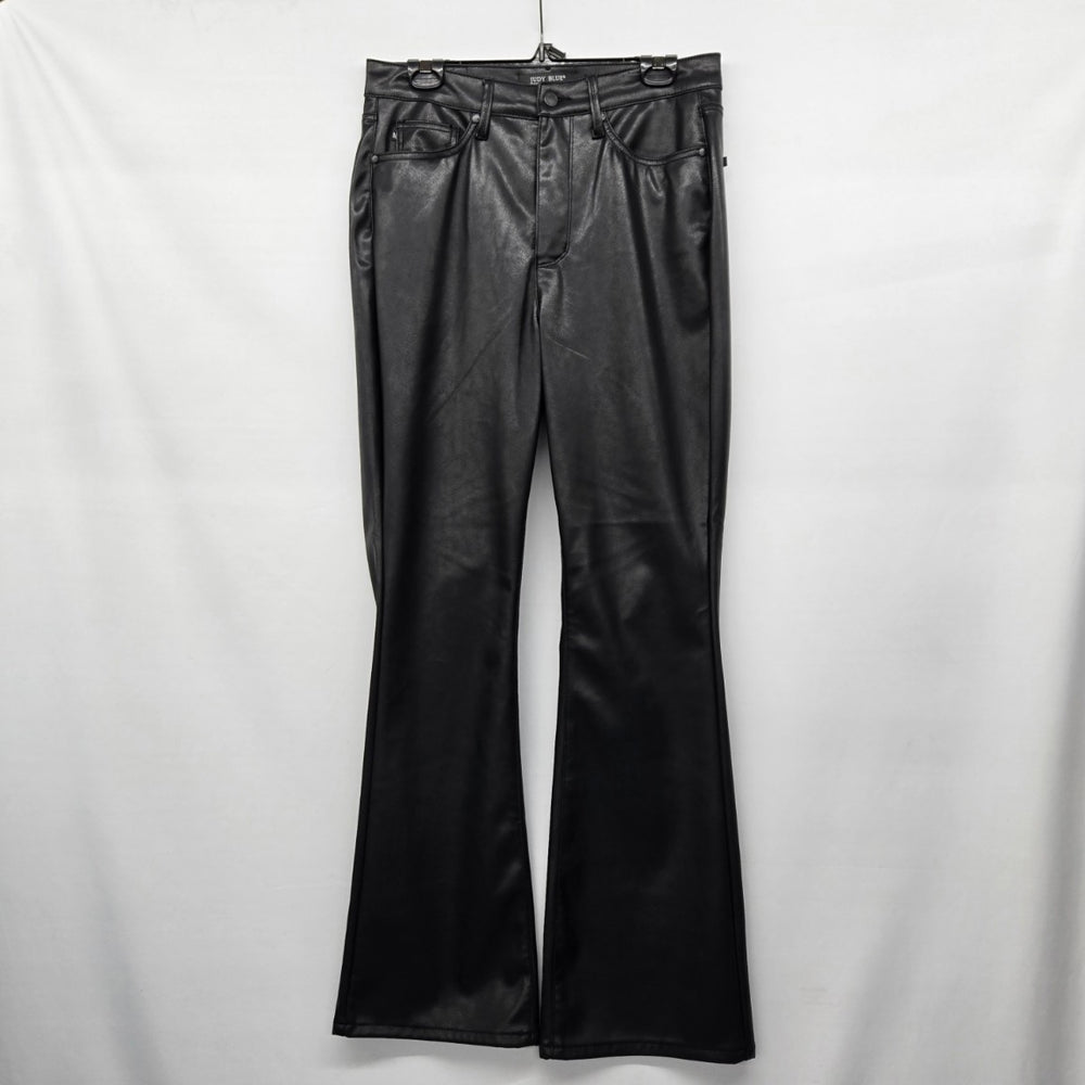 Judy Blue Black Faux Leather Flare Pants Size 11