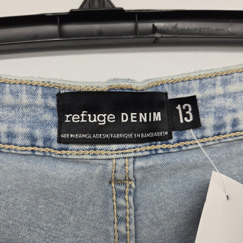 Refuge Denim Light Wash High Rise Straight Leg Jeans Size 13