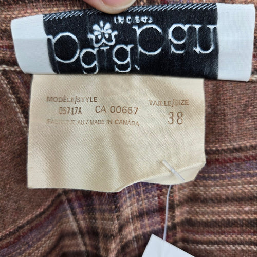 Vintage Bala Ban Collection Brown Plaid Kilt Wool Blend Midi Skirt Size 8