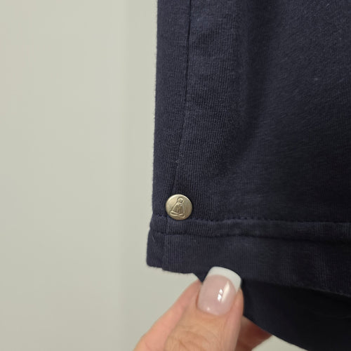 Neon Buddha Navy Blue Cotton Button Front Tunic Jacket - Size M