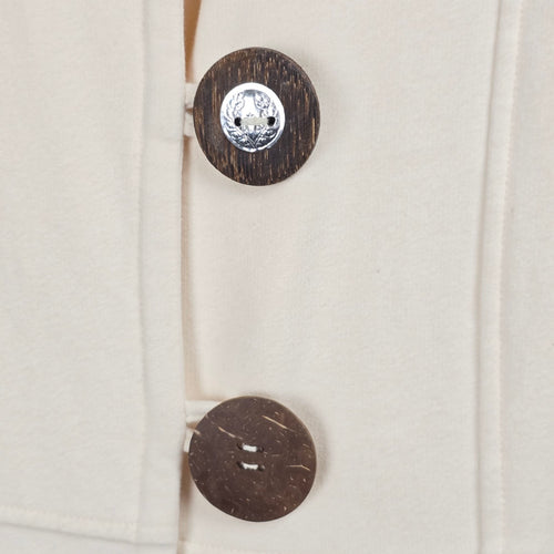 Neon Buddha Cream Long Button Front Tunic Jacket - Size M