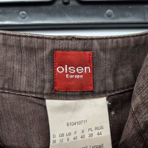 Olsen Europe Brown Lyocell A-Line Skirt - Size 6