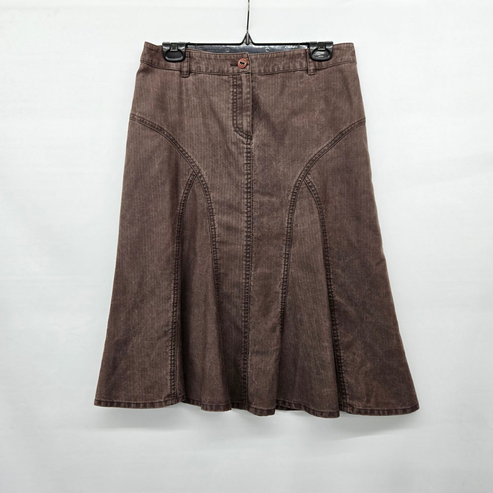 Olsen Europe Brown Lyocell A-Line Skirt - Size 6