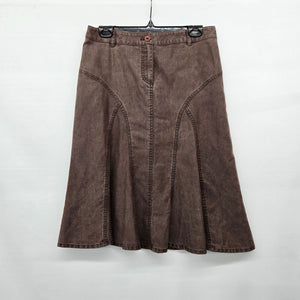 Olsen Europe Brown Lyocell A-Line Skirt - Size 6