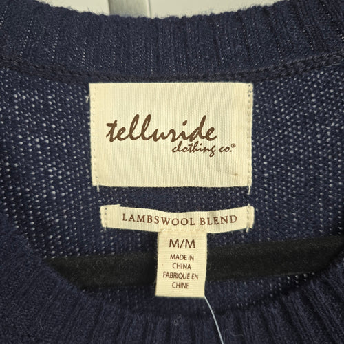 Telluride Clothing Co. Lambswool Blend Nordic Snowflake Sweater Navy Size M