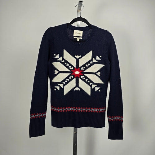 Telluride Clothing Co. Lambswool Blend Nordic Snowflake Sweater Navy Size M