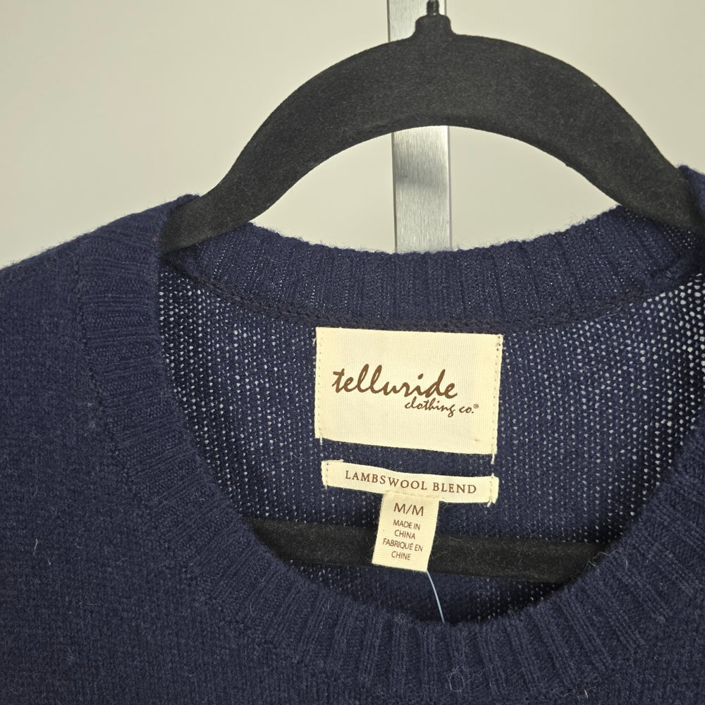 Telluride Clothing Co. Lambswool Blend Nordic Snowflake Sweater Navy Size M