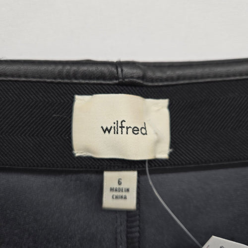 Wilfred Black Faux Leather Wide Leg Pants Size 6