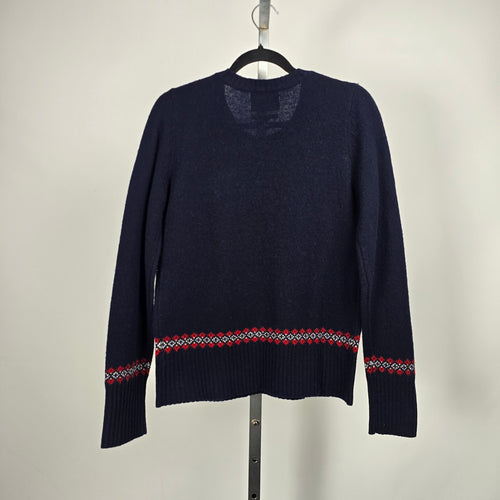 Telluride Clothing Co. Lambswool Blend Nordic Snowflake Sweater Navy Size M