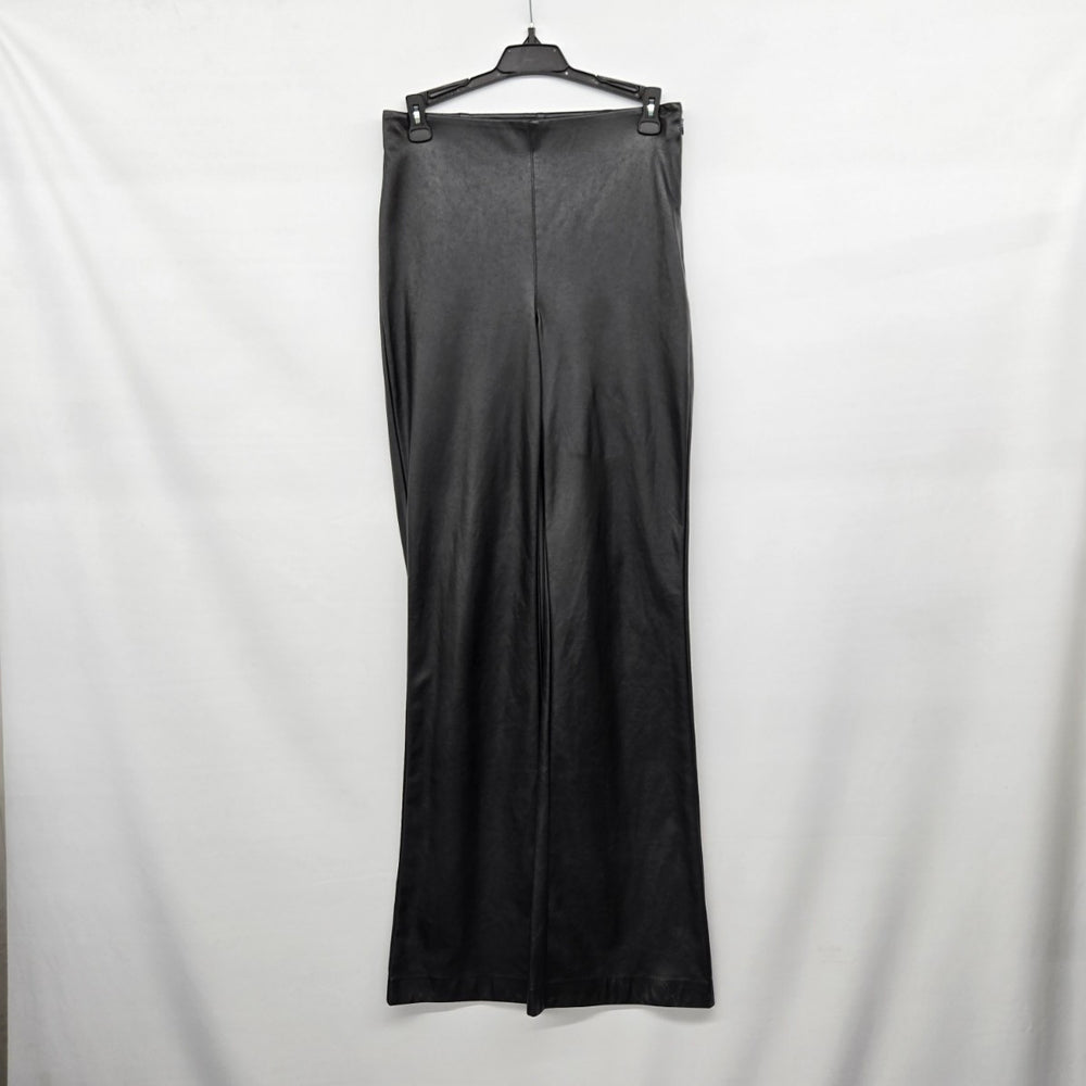 Wilfred Black Faux Leather Wide Leg Pants Size 6