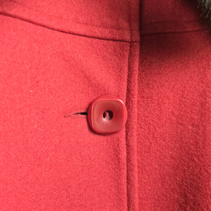 Olympia Limited Inc. Red Wool Blend Coat Fur Collar Size L