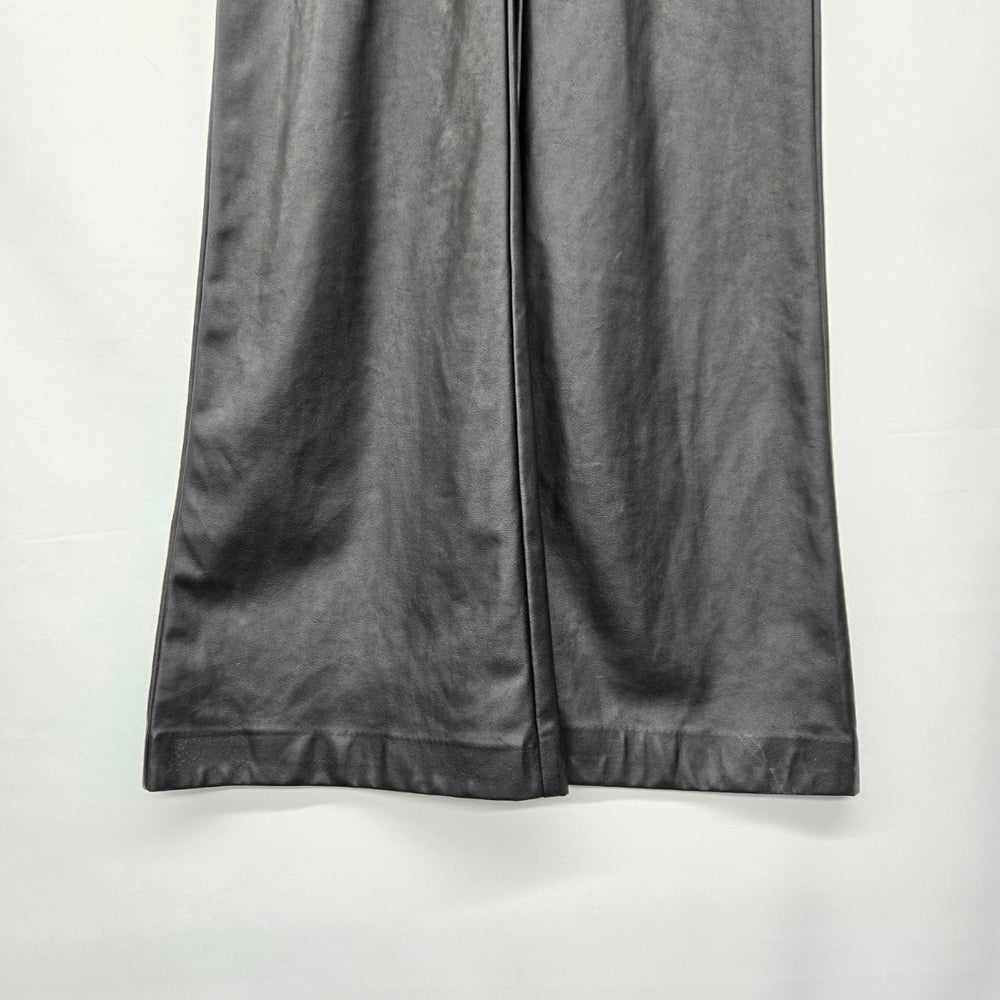 Wilfred Black Faux Leather Wide Leg Pants Size 6