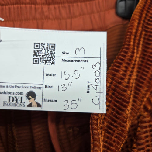 FRNCH Paris Rust Corduroy Wide Leg Pants Size M