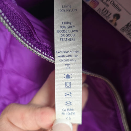 Lululemon Down For A Run Jacket Tender Violet Goose Down Hooded Puffer Size 8