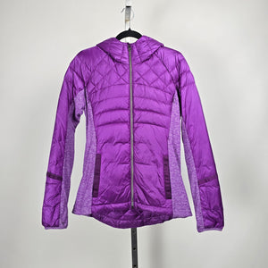 Lululemon Down For A Run Jacket Tender Violet Goose Down Hooded Puffer Size 8