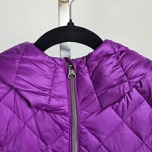 Lululemon Down For A Run Jacket Tender Violet Goose Down Hooded Puffer Size 8