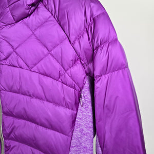 Lululemon Down For A Run Jacket Tender Violet Goose Down Hooded Puffer Size 8