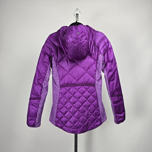 Lululemon Down For A Run Jacket Tender Violet Goose Down Hooded Puffer Size 8