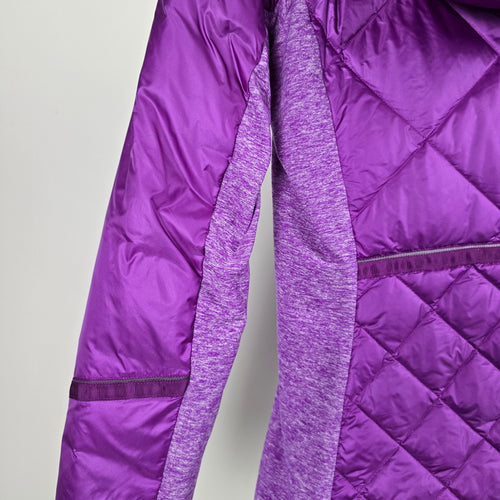 Lululemon Down For A Run Jacket Tender Violet Goose Down Hooded Puffer Size 8