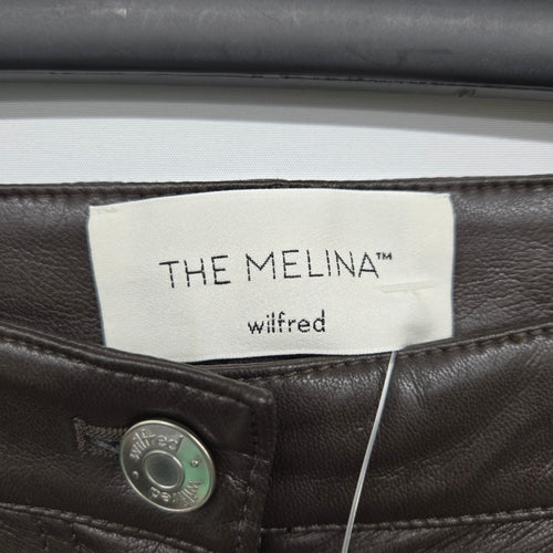 Wilfred The Melina Brown Faux Leather Straight Leg Pants - Size 4