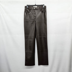 Wilfred The Melina Brown Faux Leather Straight Leg Pants - Size 4