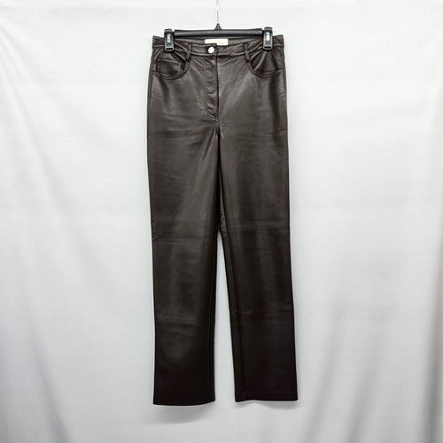 Wilfred The Melina Brown Faux Leather Straight Leg Pants - Size 4