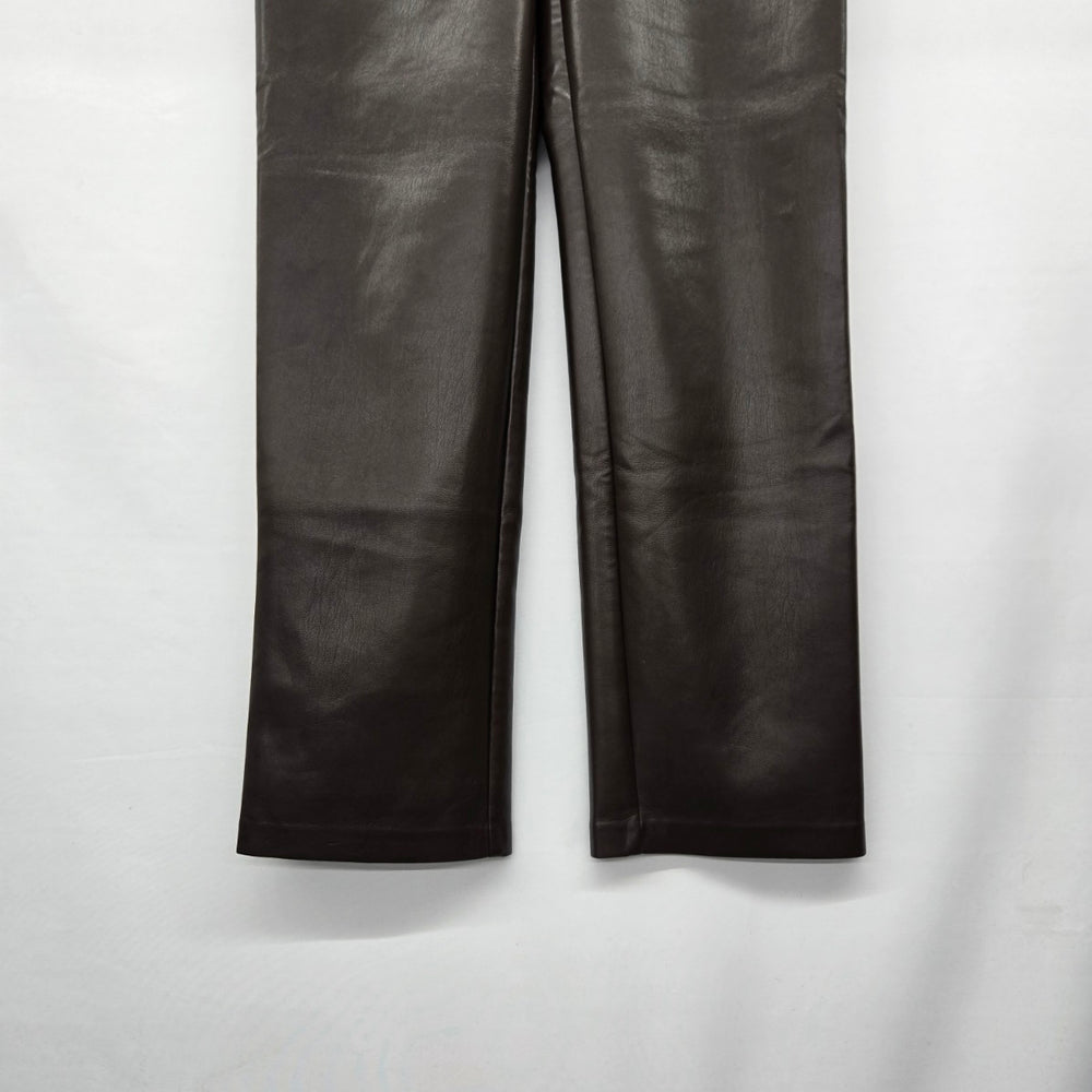 Wilfred The Melina Brown Faux Leather Straight Leg Pants - Size 4