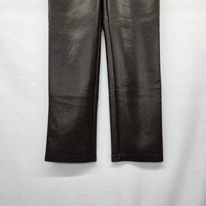 Wilfred The Melina Brown Faux Leather Straight Leg Pants - Size 4