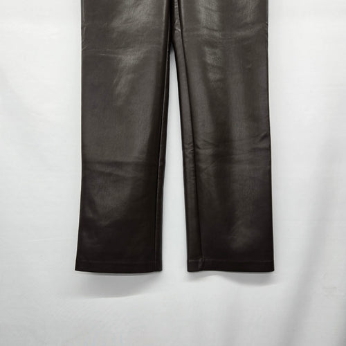 Wilfred The Melina Brown Faux Leather Straight Leg Pants - Size 4