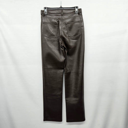 Wilfred The Melina Brown Faux Leather Straight Leg Pants - Size 4