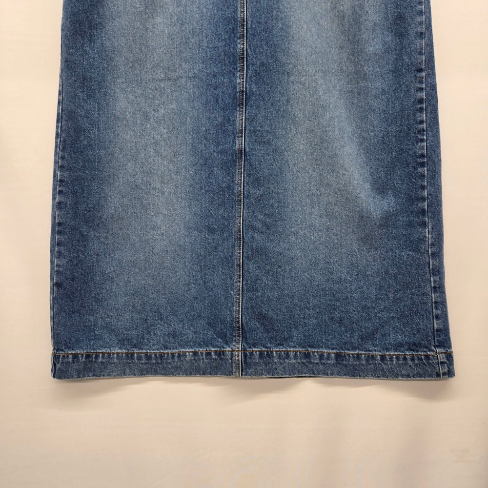 Cotton Ginny Plus Medium Wash Denim Midi Skirt Size 16