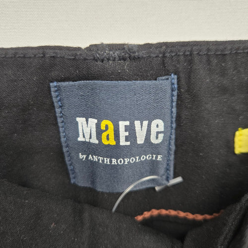 Maeve by Anthropologie Black Linen Blend Wide Leg Crop Pants - Size 30