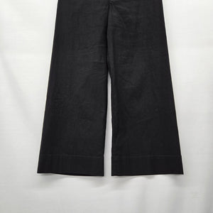Maeve by Anthropologie Black Linen Blend Wide Leg Crop Pants - Size 30