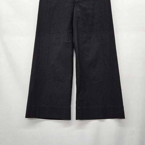 Maeve by Anthropologie Black Linen Blend Wide Leg Crop Pants - Size 30